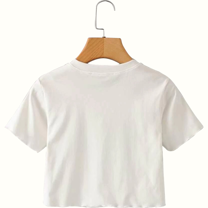 Graphic Print Crop Tee